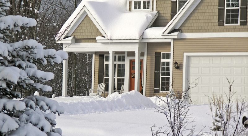 House with snow on roof